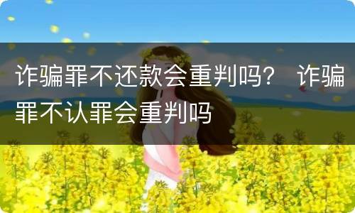 诈骗罪不还款会重判吗？ 诈骗罪不认罪会重判吗