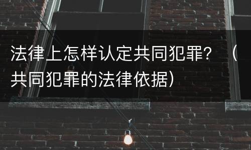 法律上怎样认定共同犯罪？（共同犯罪的法律依据）