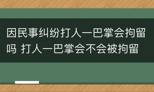 因民事纠纷打人一巴掌会拘留吗 打人一巴掌会不会被拘留
