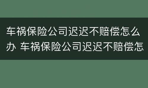 车祸保险公司迟迟不赔偿怎么办 车祸保险公司迟迟不赔偿怎么办呀