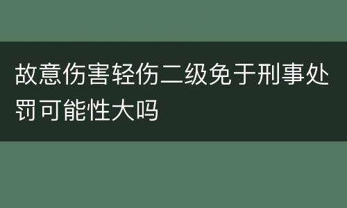 故意伤害轻伤二级免于刑事处罚可能性大吗