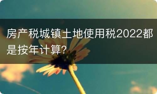 房产税城镇土地使用税2022都是按年计算？