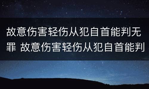 故意伤害轻伤从犯自首能判无罪 故意伤害轻伤从犯自首能判无罪嘛