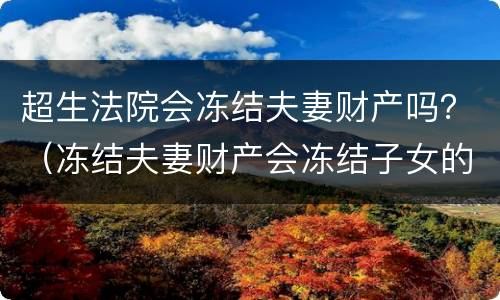 超生法院会冻结夫妻财产吗？（冻结夫妻财产会冻结子女的）