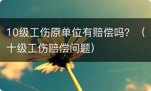 10级工伤原单位有赔偿吗？（十级工伤赔偿问题）