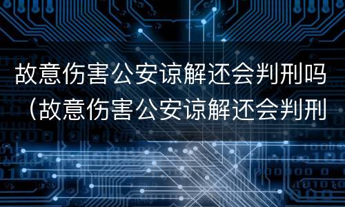 故意伤害公安谅解还会判刑吗（故意伤害公安谅解还会判刑吗）