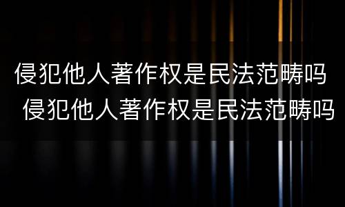 侵犯他人著作权是民法范畴吗 侵犯他人著作权是民法范畴吗为什么
