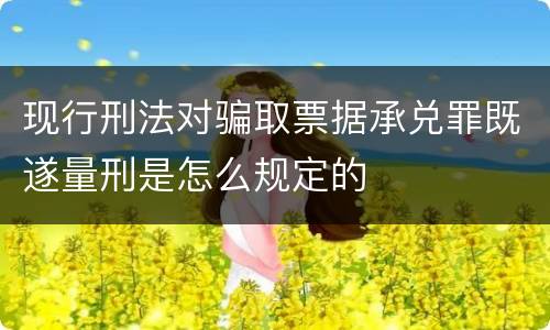 现行刑法对骗取票据承兑罪既遂量刑是怎么规定的