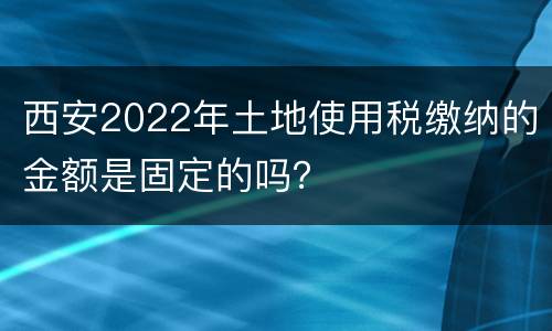 西安2022年土地使用税缴纳的金额是固定的吗？