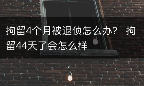 拘留4个月被退侦怎么办？ 拘留44天了会怎么样
