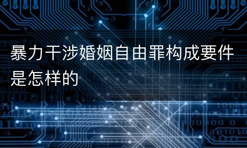 暴力干涉婚姻自由罪构成要件是怎样的