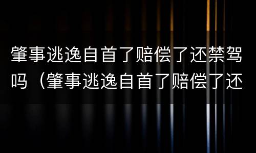 肇事逃逸自首了赔偿了还禁驾吗（肇事逃逸自首了赔偿了还禁驾吗怎么处理）
