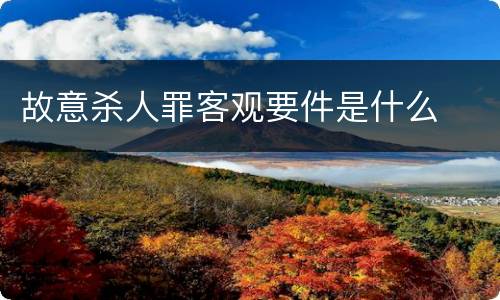 故意杀人罪客观要件是什么