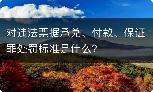 对违法票据承兑、付款、保证罪处罚标准是什么？
