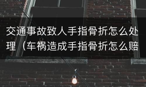 交通事故致人手指骨折怎么处理（车祸造成手指骨折怎么赔偿）