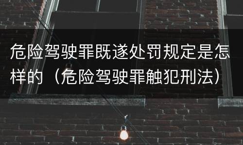 危险驾驶罪既遂处罚规定是怎样的（危险驾驶罪触犯刑法）
