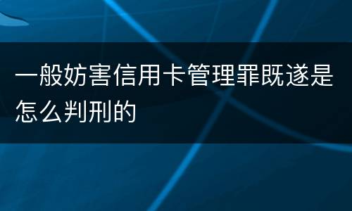 一般妨害信用卡管理罪既遂是怎么判刑的