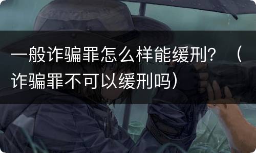 一般诈骗罪怎么样能缓刑？（诈骗罪不可以缓刑吗）