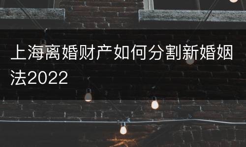 上海离婚财产如何分割新婚姻法2022