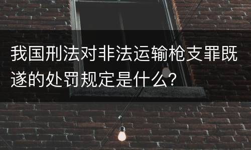 我国刑法对非法运输枪支罪既遂的处罚规定是什么？