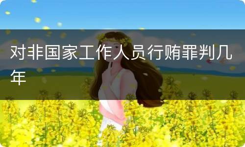 对非国家工作人员行贿罪判几年
