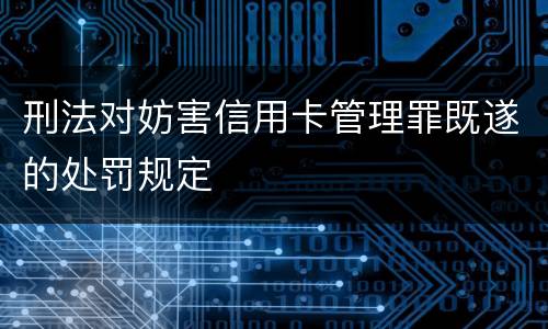 刑法对妨害信用卡管理罪既遂的处罚规定