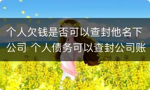 个人欠钱是否可以查封他名下公司 个人债务可以查封公司账户吗
