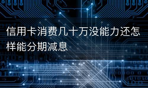 信用卡消费几十万没能力还怎样能分期减息