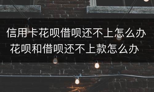 信用卡花呗借呗还不上怎么办 花呗和借呗还不上款怎么办