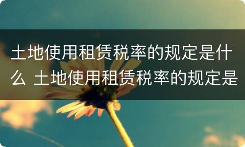 土地使用租赁税率的规定是什么 土地使用租赁税率的规定是什么意思