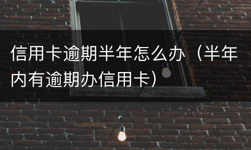 信用卡逾期半年怎么办（半年内有逾期办信用卡）