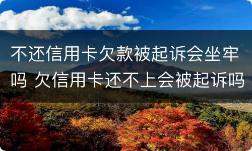 不还信用卡欠款被起诉会坐牢吗 欠信用卡还不上会被起诉吗