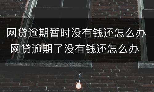 网贷逾期暂时没有钱还怎么办 网贷逾期了没有钱还怎么办