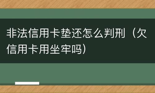 非法信用卡垫还怎么判刑（欠信用卡用坐牢吗）