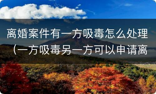 离婚案件有一方吸毒怎么处理（一方吸毒另一方可以申请离婚吗）