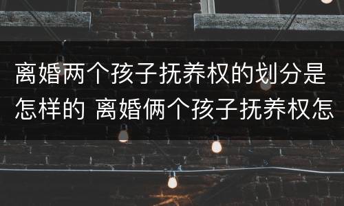 离婚两个孩子抚养权的划分是怎样的 离婚俩个孩子抚养权怎么算