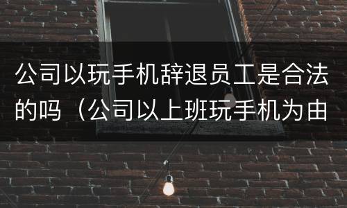 公司以玩手机辞退员工是合法的吗（公司以上班玩手机为由开除员工,符合劳动法吗）
