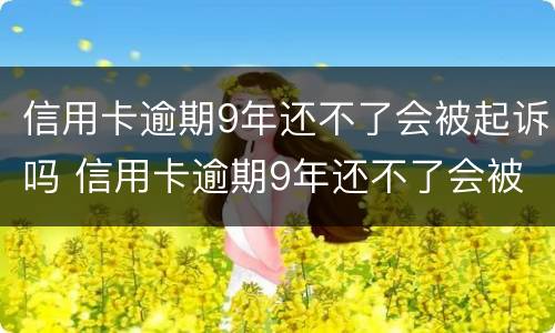 信用卡逾期9年还不了会被起诉吗 信用卡逾期9年还不了会被起诉吗怎么办
