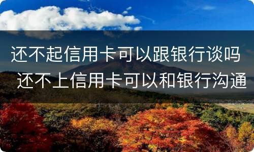 还不起信用卡可以跟银行谈吗 还不上信用卡可以和银行沟通吗