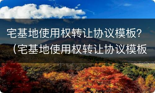 宅基地使用权转让协议模板？（宅基地使用权转让协议模板）