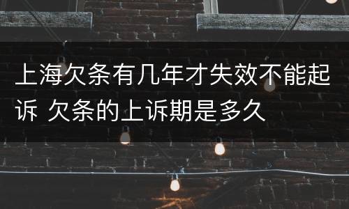 上海欠条有几年才失效不能起诉 欠条的上诉期是多久