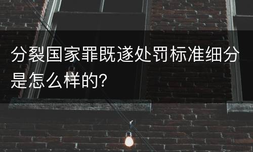 分裂国家罪既遂处罚标准细分是怎么样的？