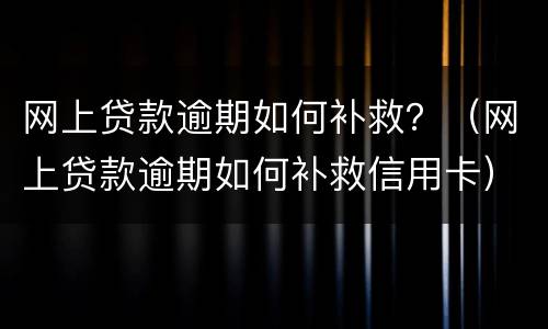 网上贷款逾期如何补救？（网上贷款逾期如何补救信用卡）