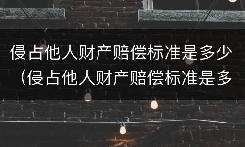 侵占他人财产赔偿标准是多少（侵占他人财产赔偿标准是多少条）