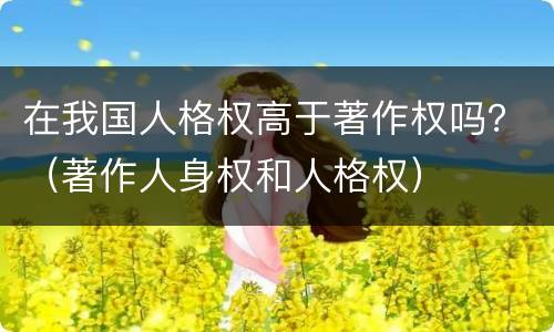 在我国人格权高于著作权吗？（著作人身权和人格权）