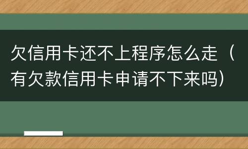 欠信用卡还不上程序怎么走（有欠款信用卡申请不下来吗）