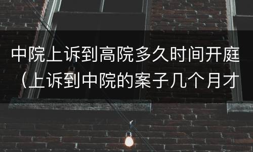 中院上诉到高院多久时间开庭（上诉到中院的案子几个月才能开庭）