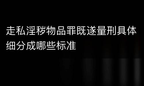 走私淫秽物品罪既遂量刑具体细分成哪些标准