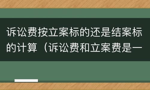 诉讼费按立案标的还是结案标的计算（诉讼费和立案费是一码事么）