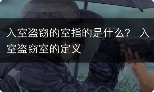 入室盗窃的室指的是什么？ 入室盗窃室的定义